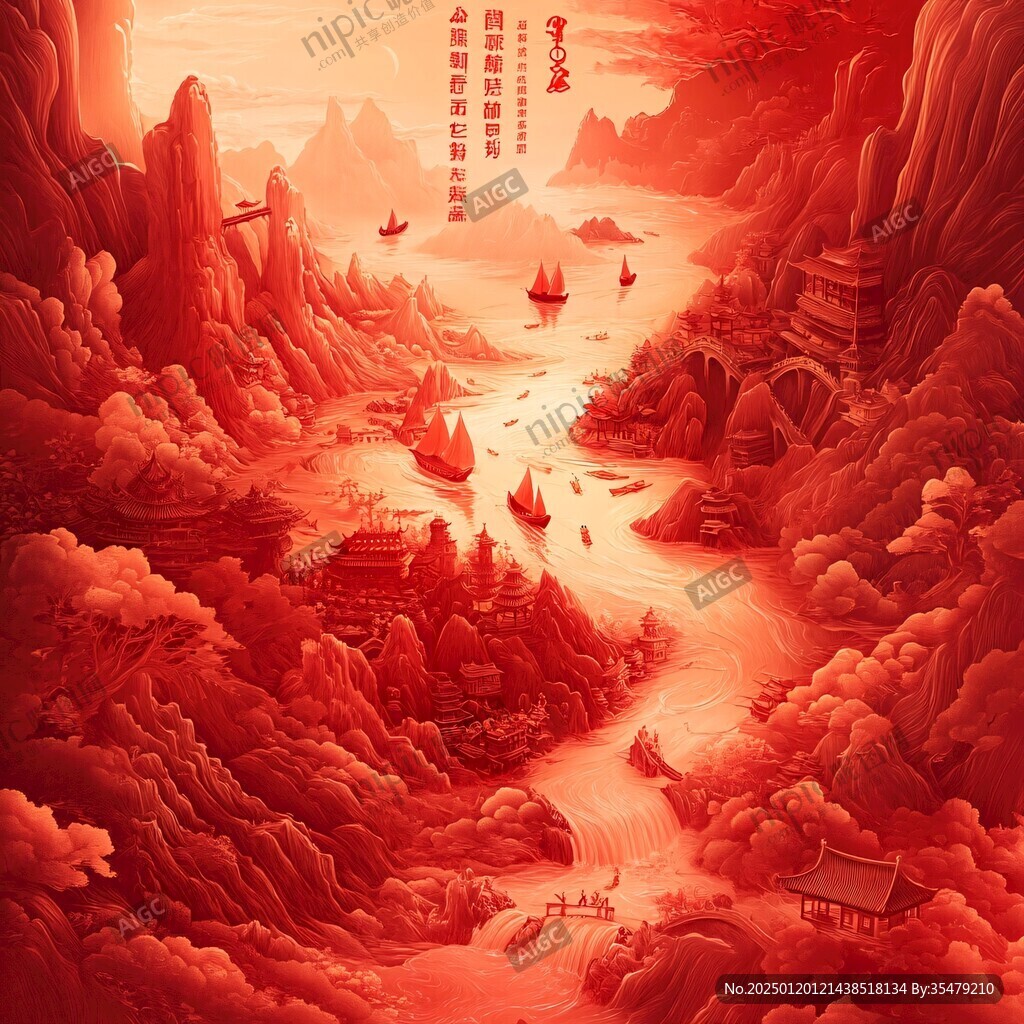 大紅袍包裝插畫(huà)