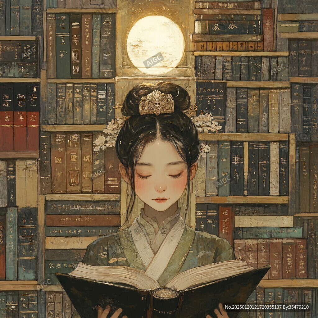 插畫漢服女生