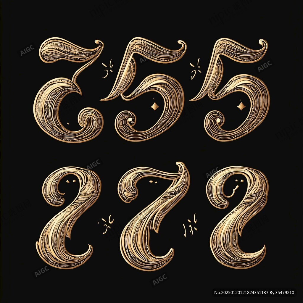 創(chuàng)意金色數(shù)字5