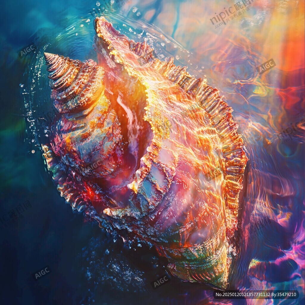 海螺油畫