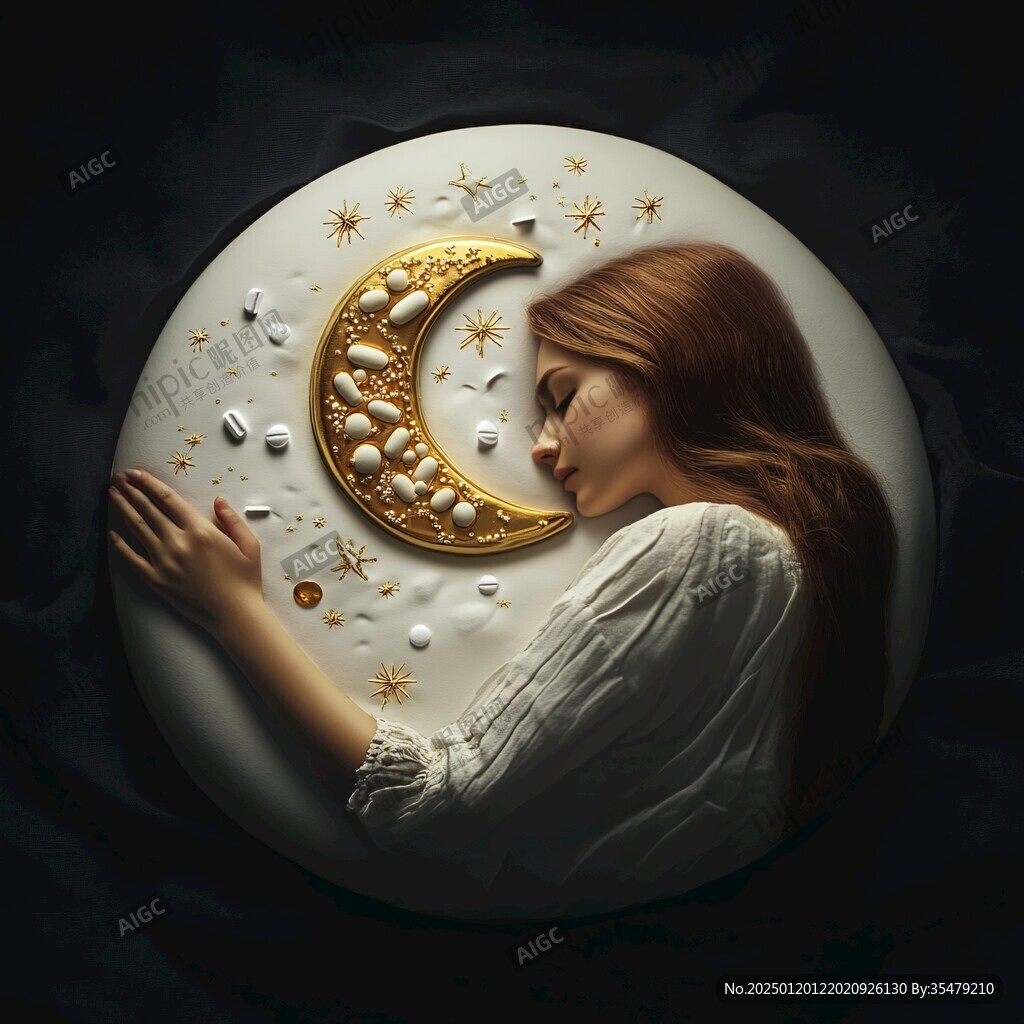 滿月照插畫