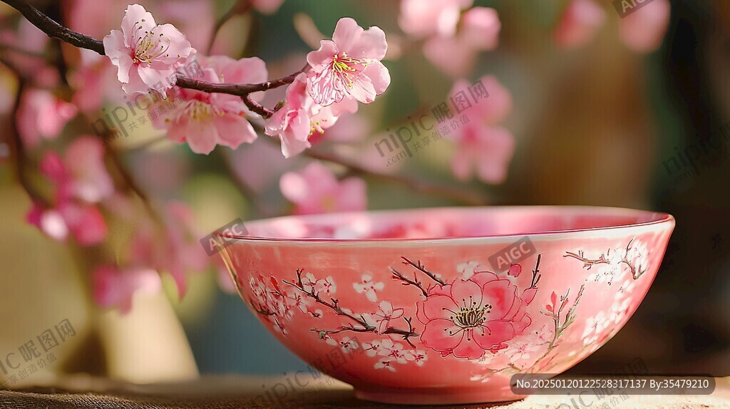 桃花紋碗