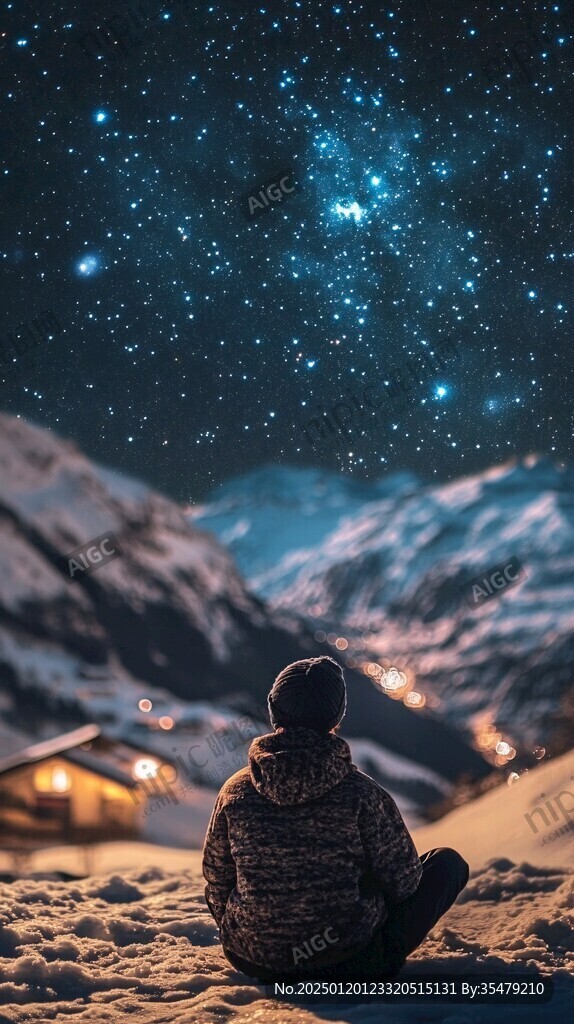 星辰大海女孩背影