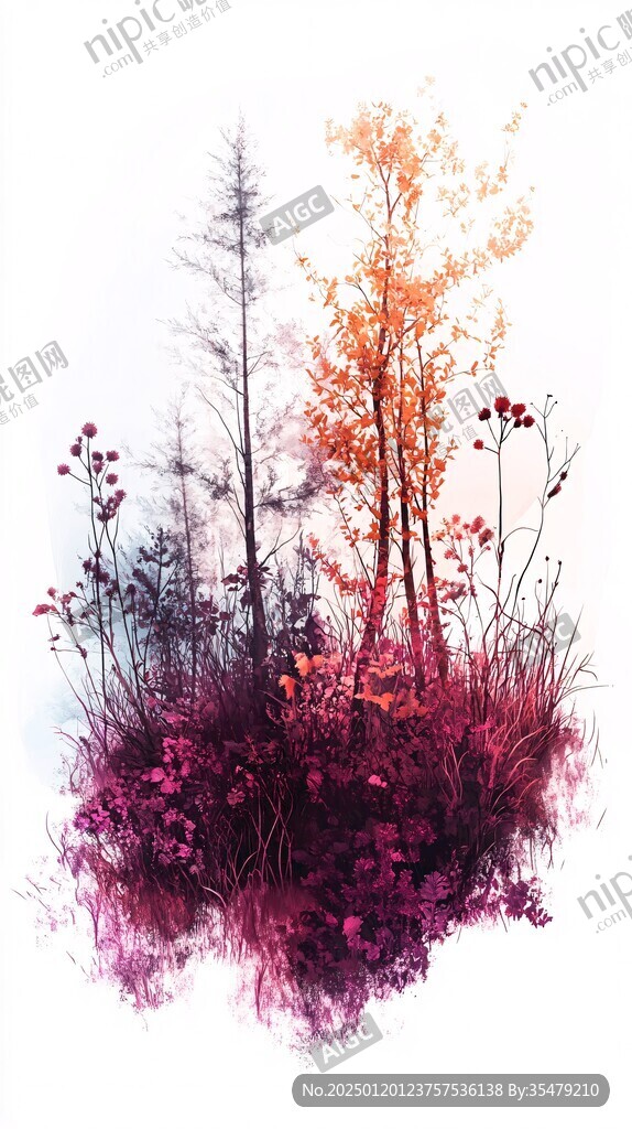 庭院植物枯里珍插畫
