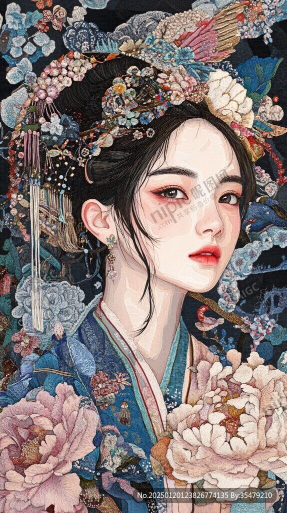 京劇女孩插畫
