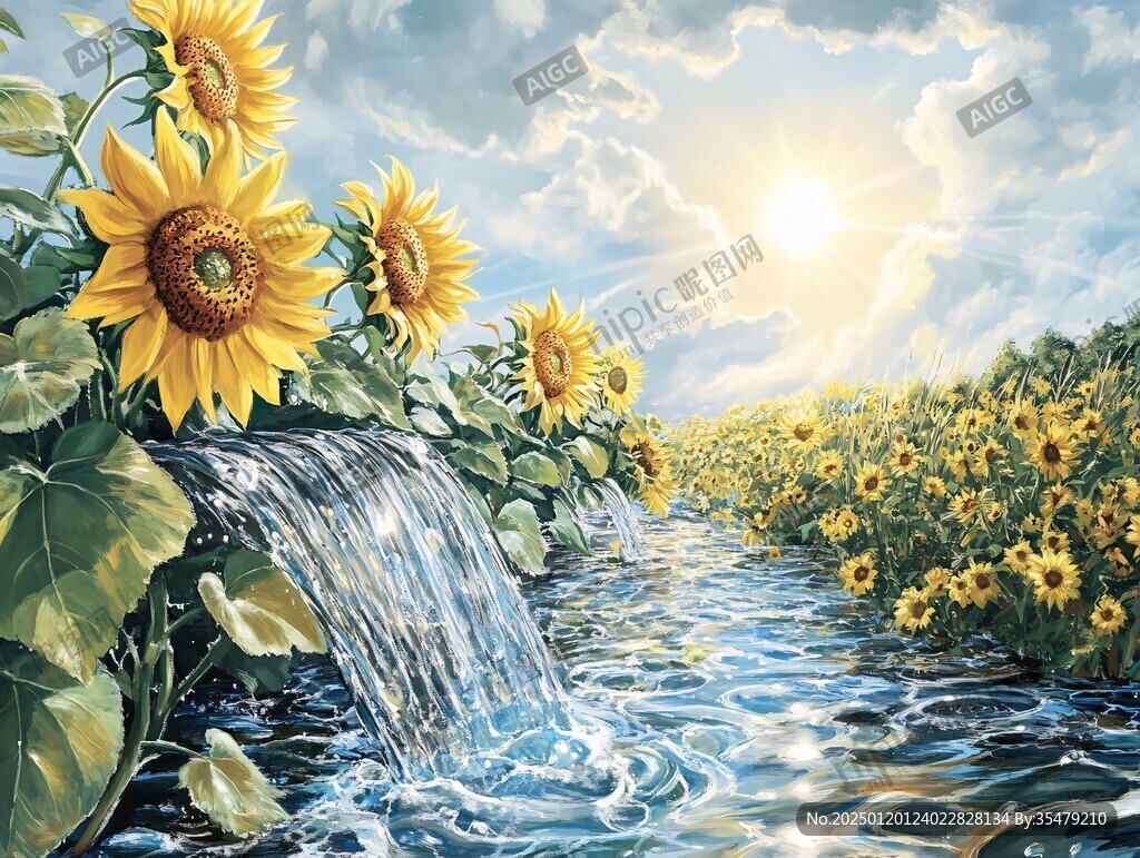 向日葵花壁畫