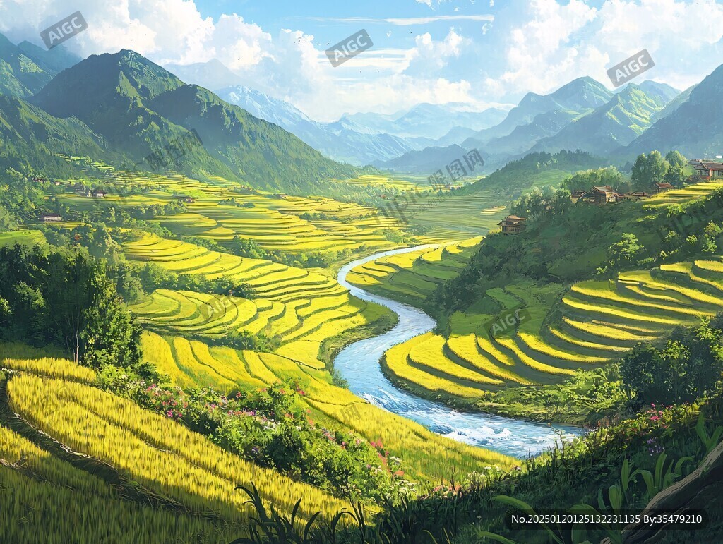 高清寬幅田園山水