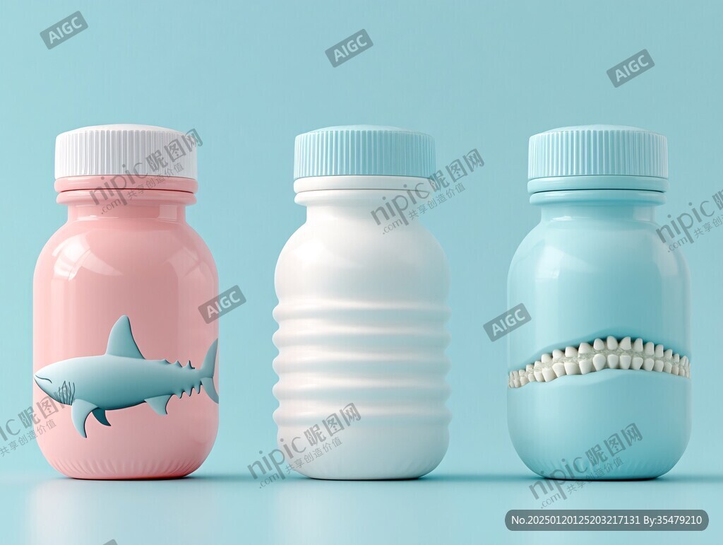 保健品瓶智能貼圖