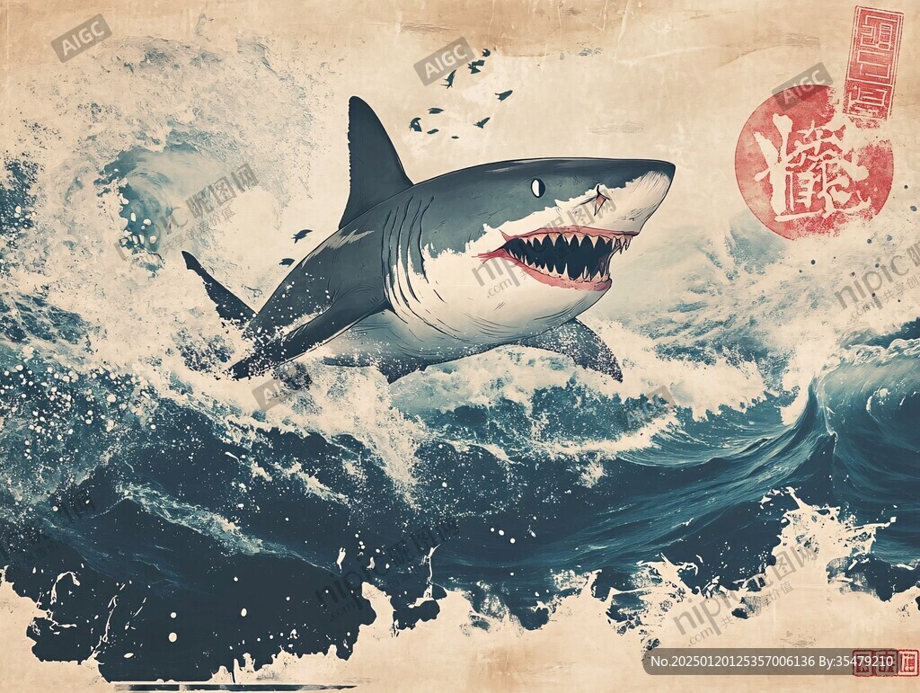 鯊魚3d畫