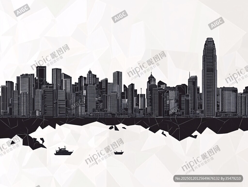 粵港澳剪影輪廓背景