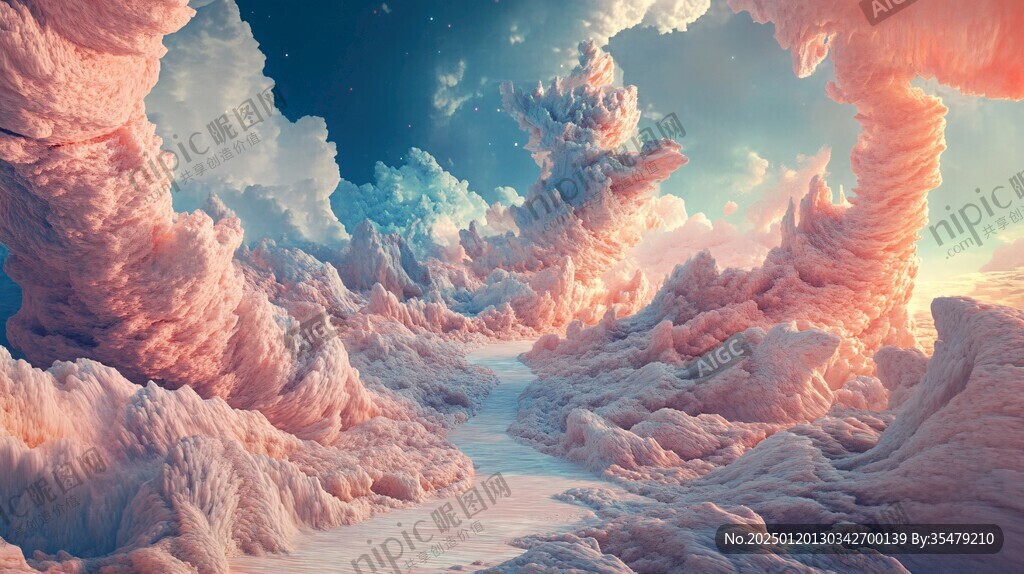 3d風景膨脹圖案