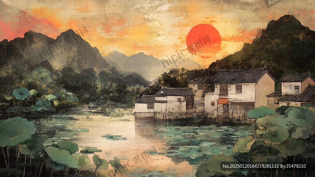 江南風光插畫