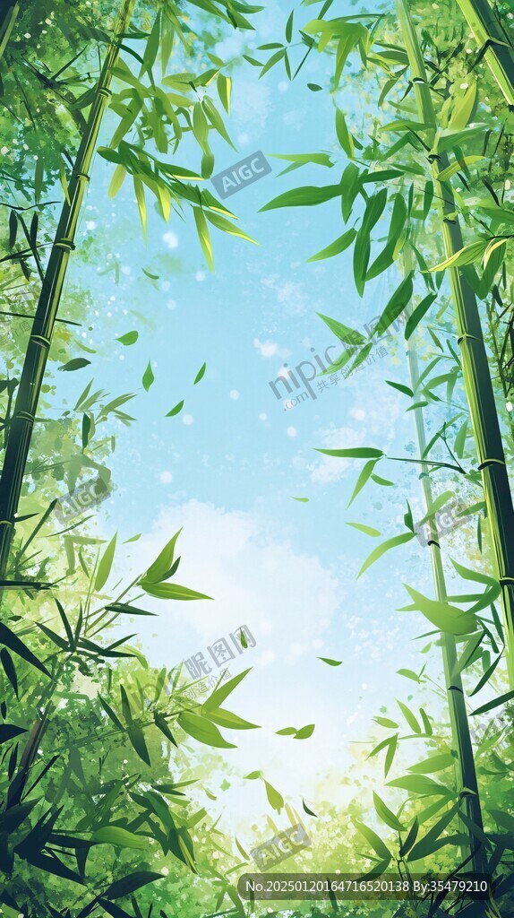 唯美竹林背景圖案