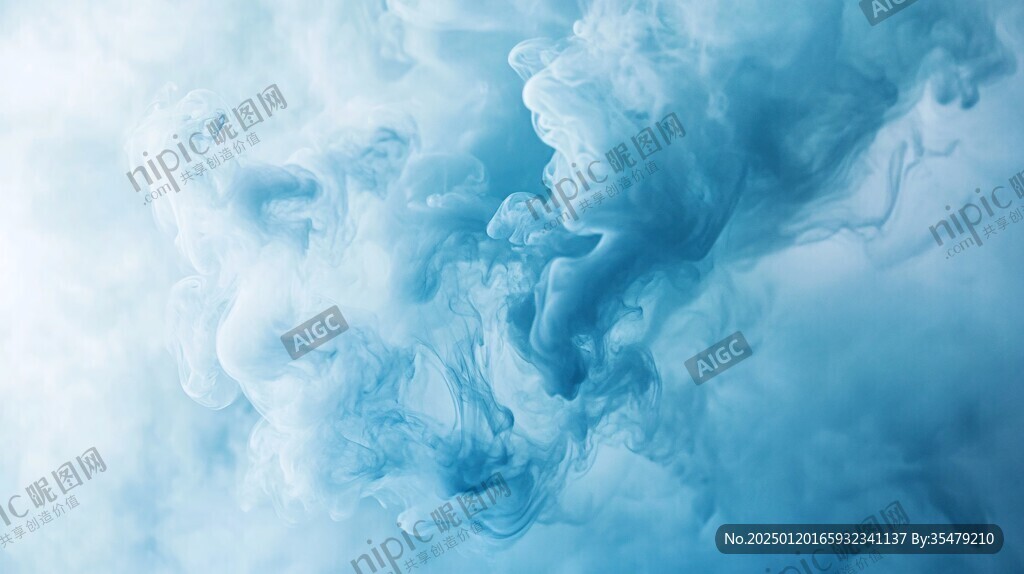 藍墨水滴在水中