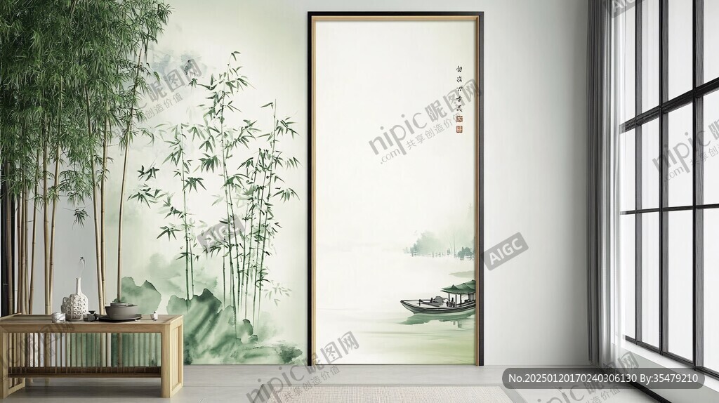 意境竹背景墻