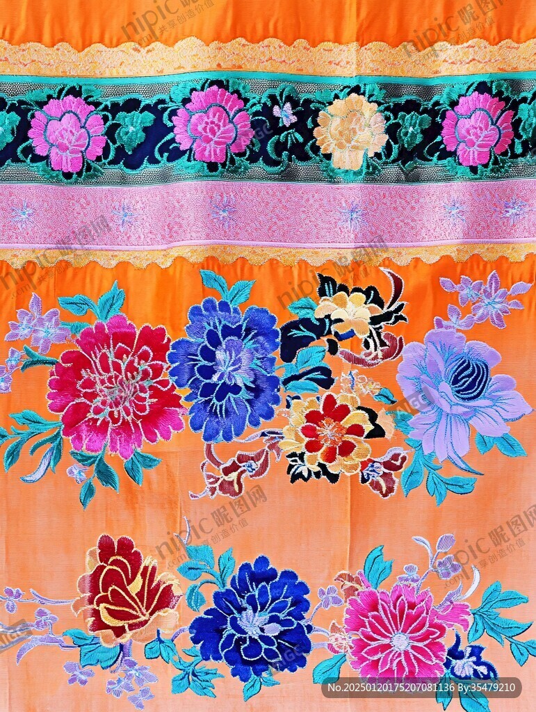 清代刺繡轎簾