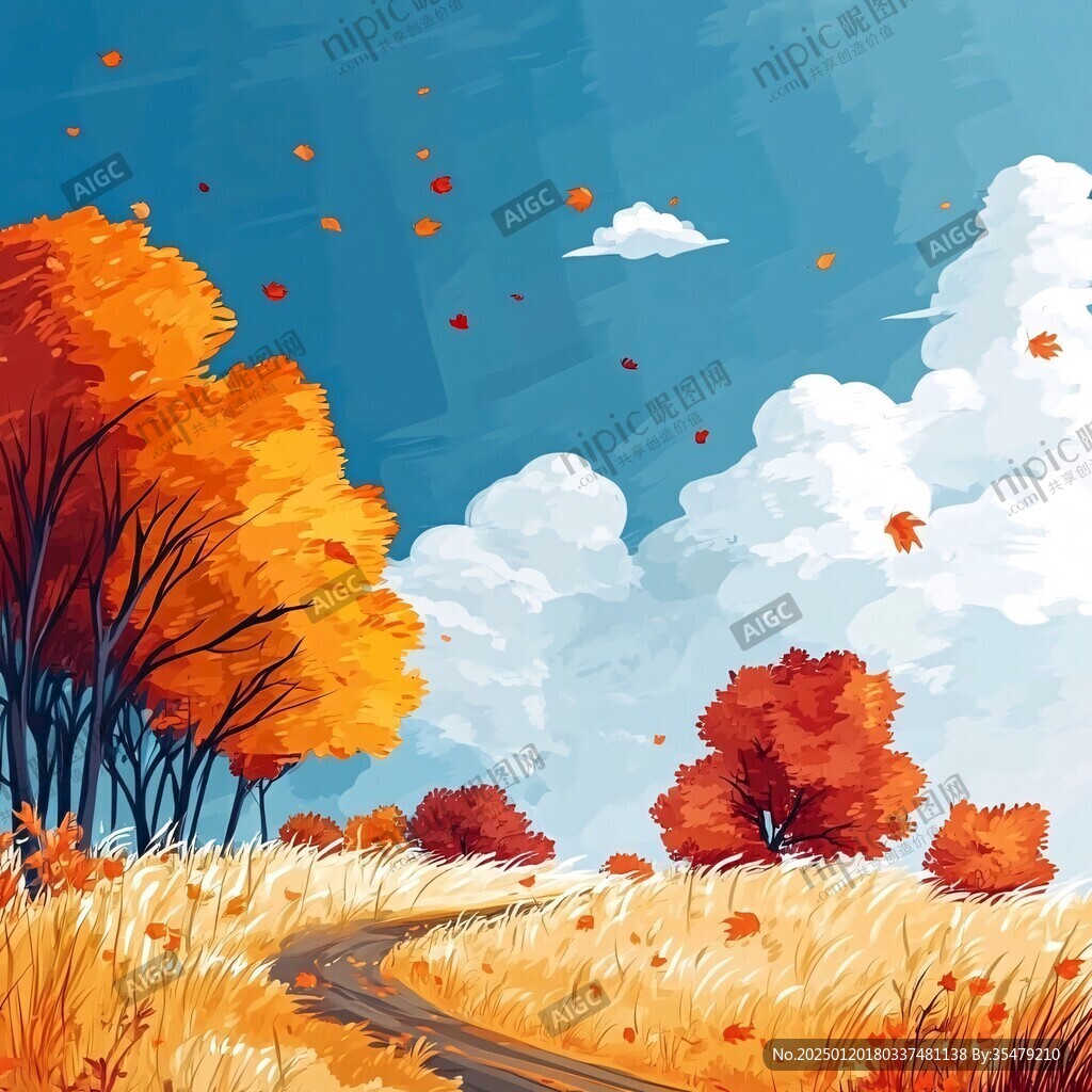 秋天風(fēng)景插畫