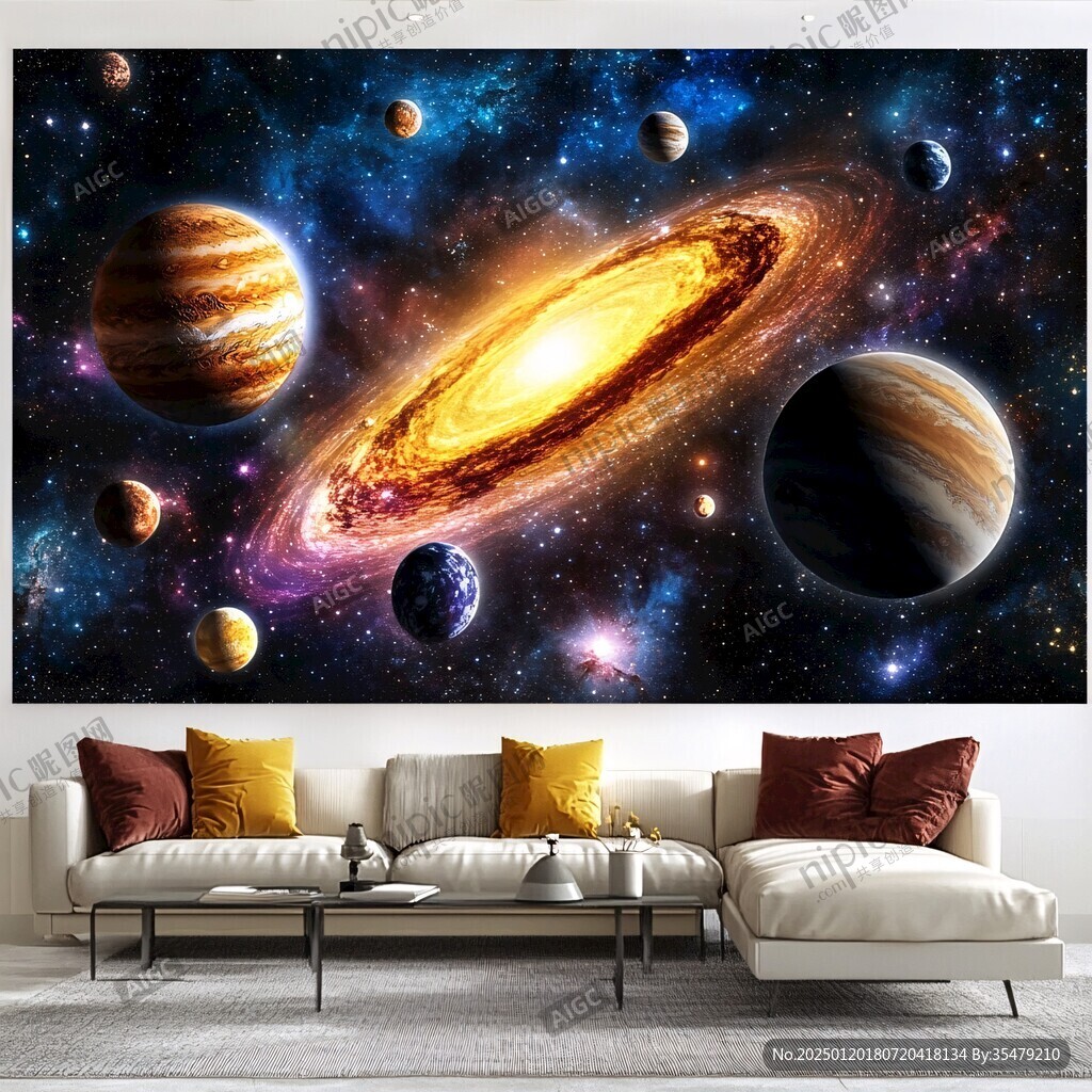 3d宇宙壁畫
