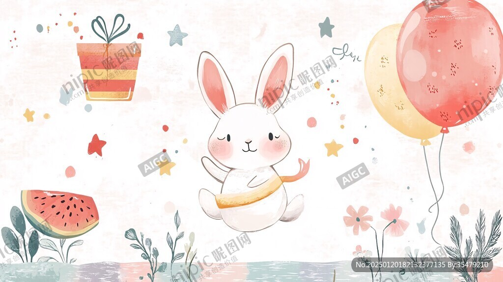 兔年夏季插畫