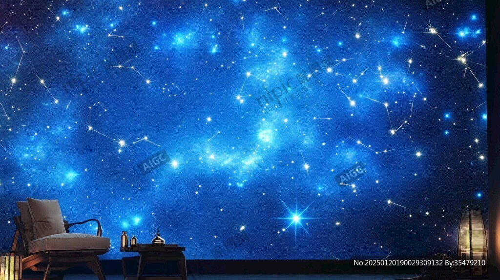 發光星星背景電視墻