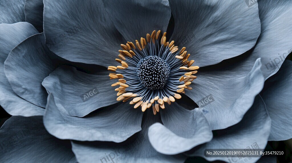 藍色瓜葉菊花蕊