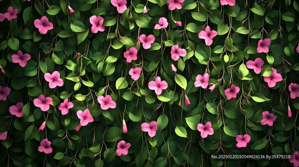 高清綠葉鮮花墻