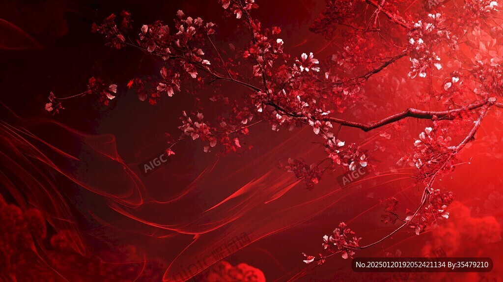 杏花紅底圖