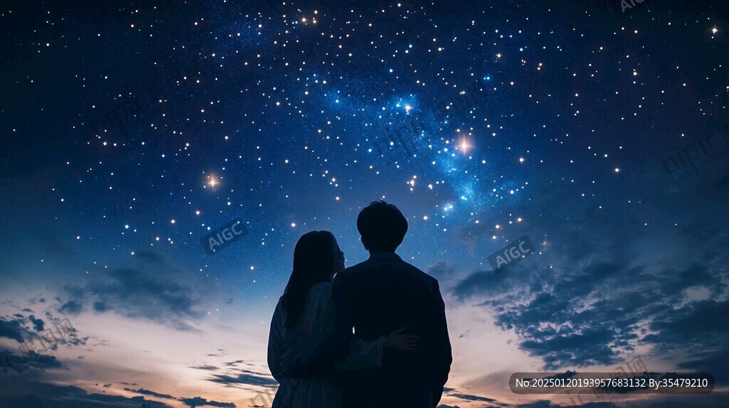 情侶看流星雨