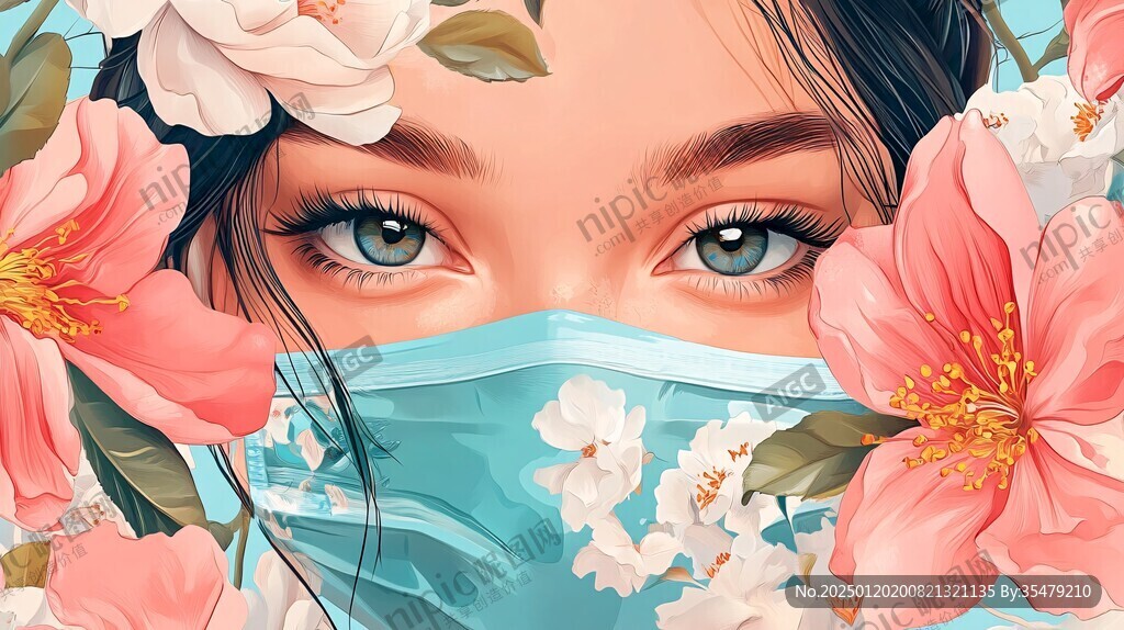 口罩包裝插畫