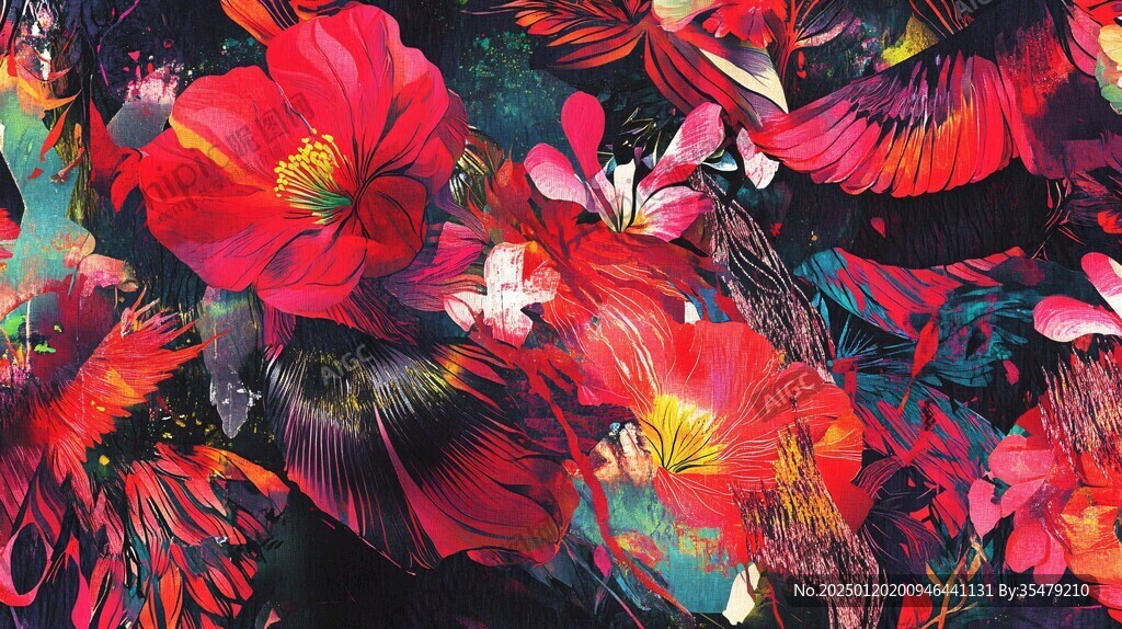 抽象花朵絢麗炫彩背景