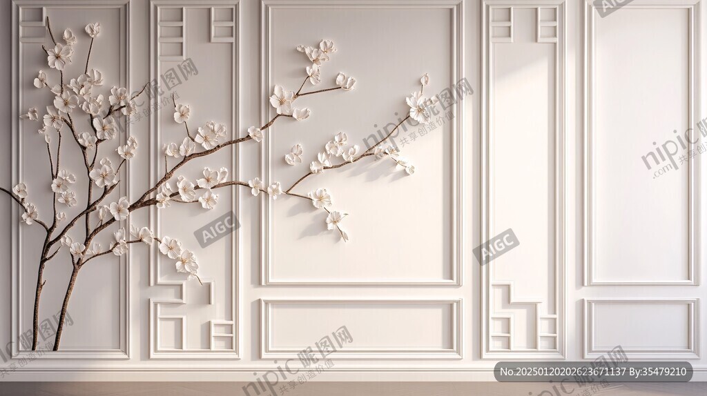 中式櫻花布景