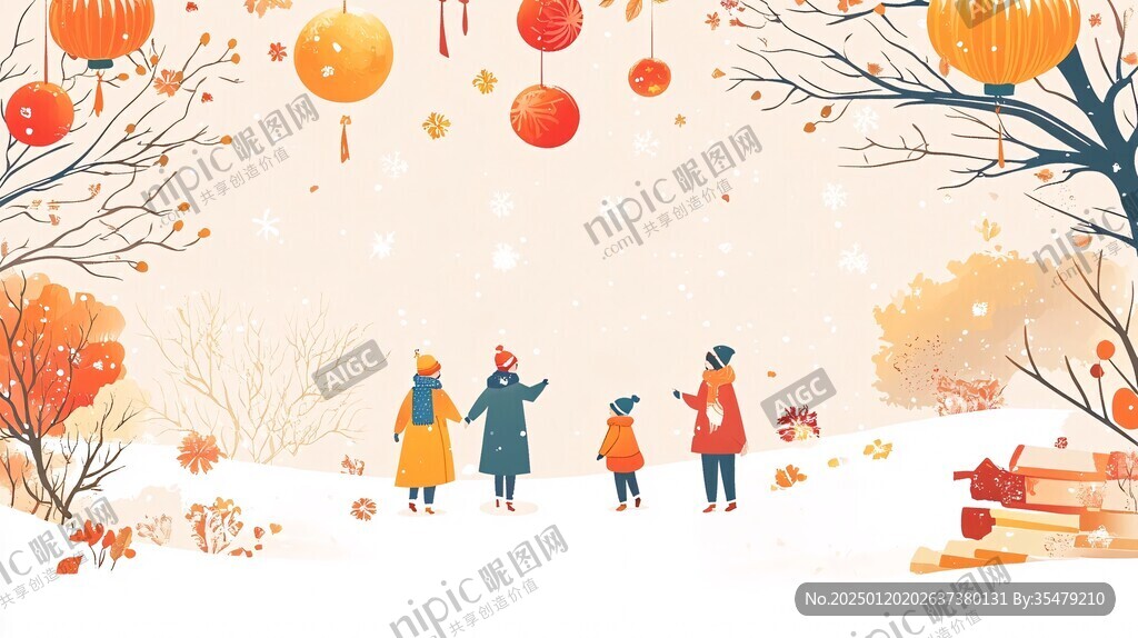 新年家人插畫