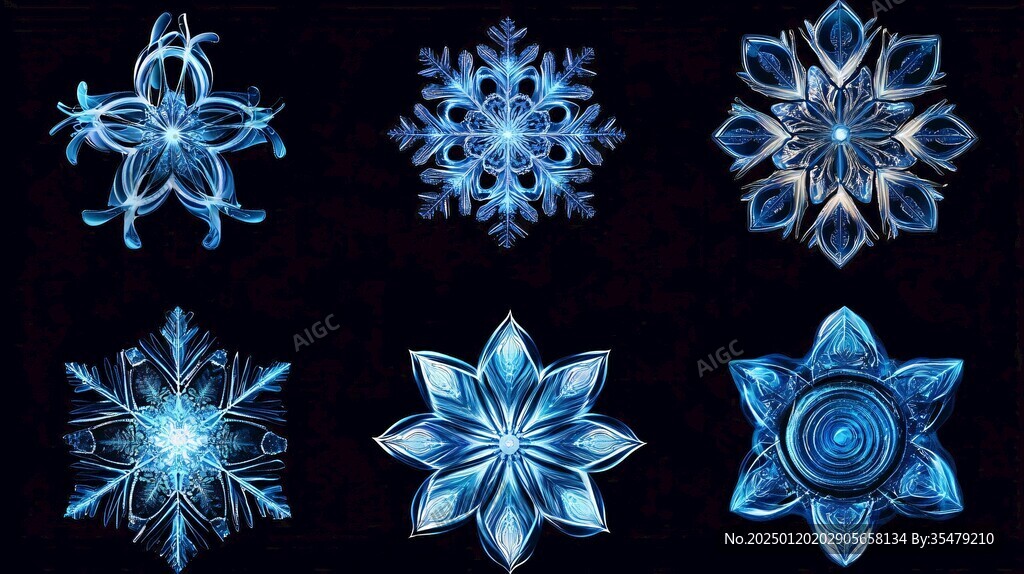 冰晶雪花素材