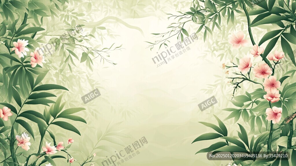 熱帶雨林花草樹(shù)木背景