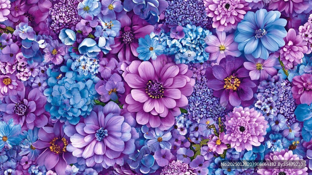 3d浮雕繽紛花卉