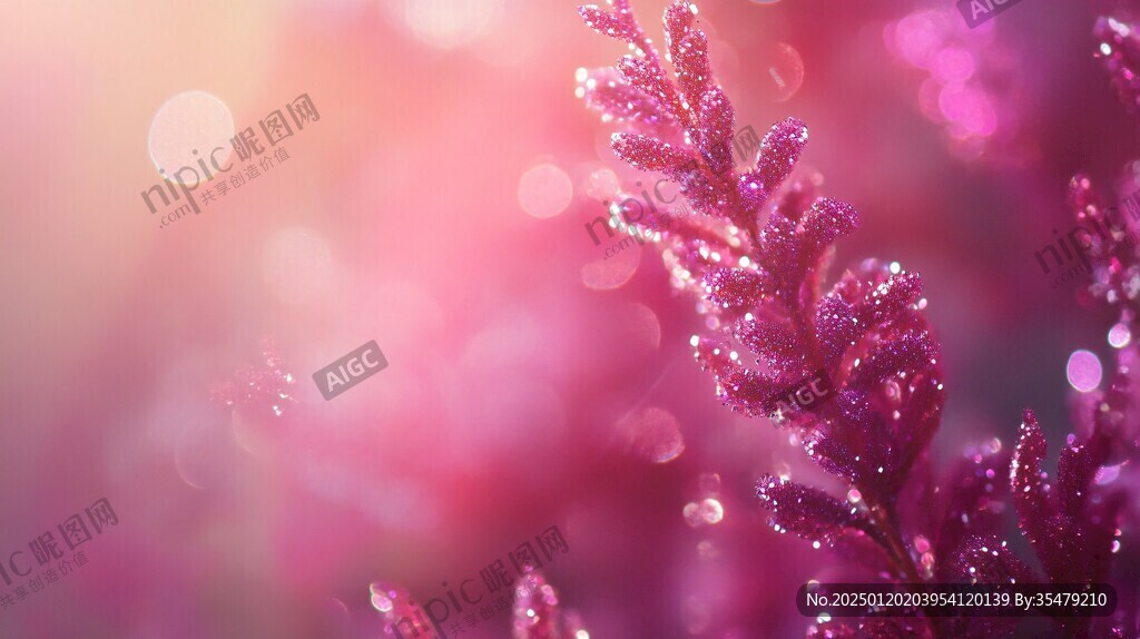 朦朧唯美花草背景