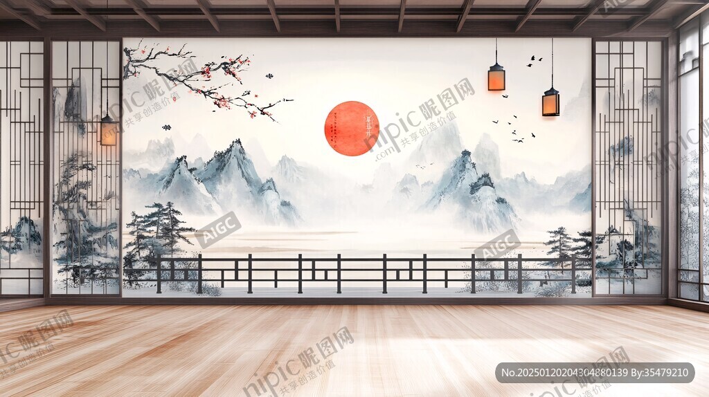 大氣水墨山水大廳