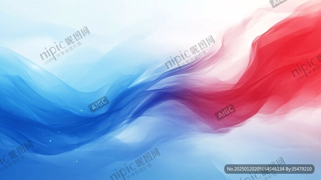 簡(jiǎn)約大氣紅色藍(lán)色