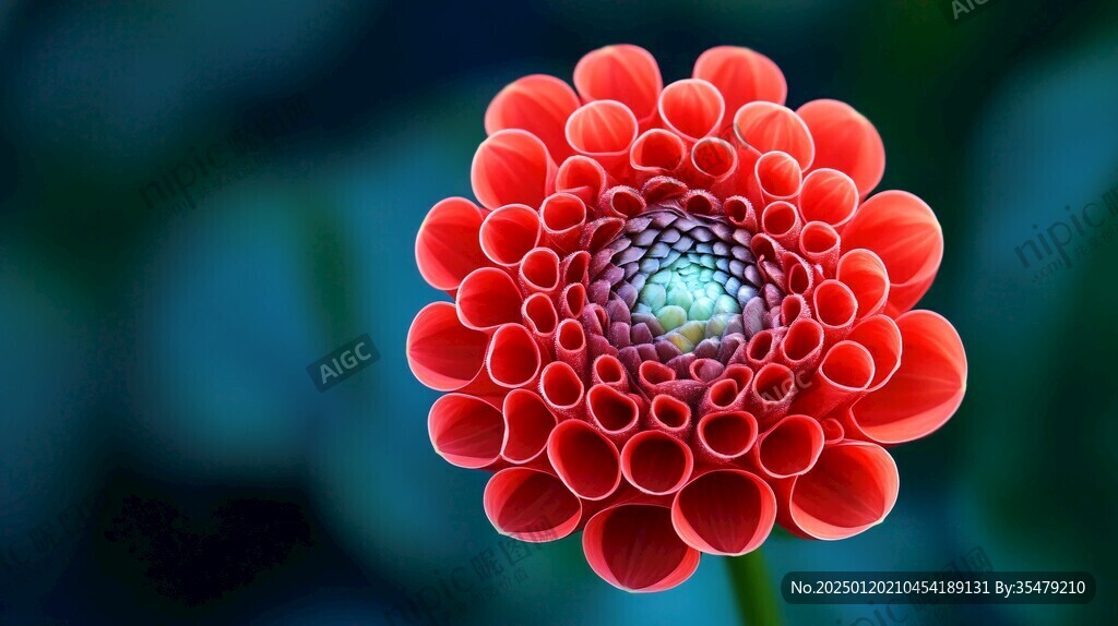 紅色瓜葉菊花蕊