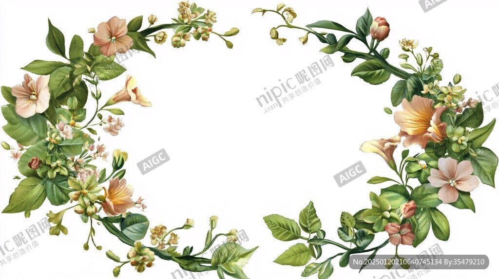 手繪花朵邊框