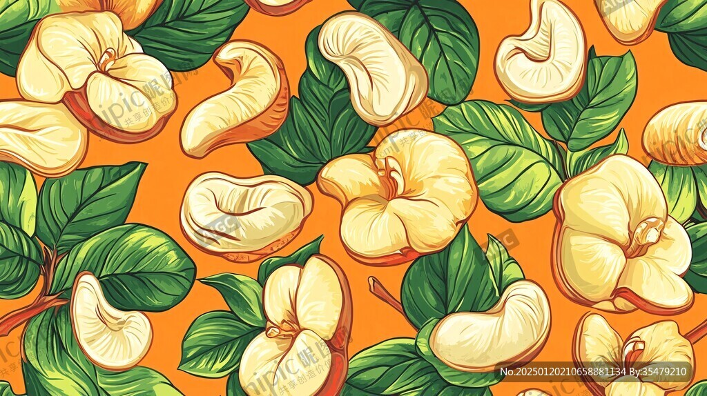 高清腰果插畫
