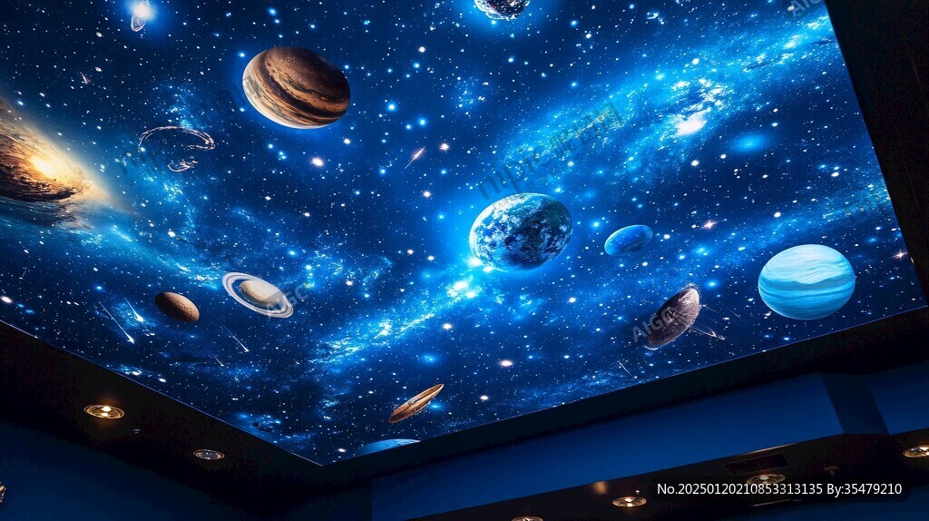 3d宇宙壁畫