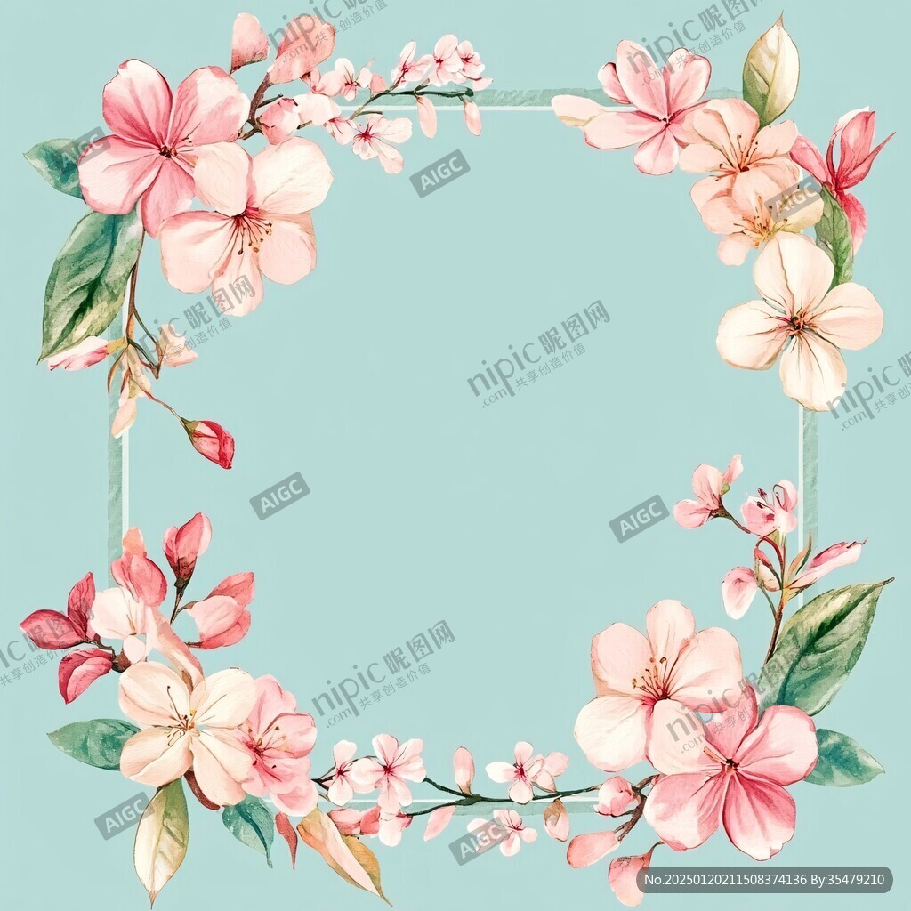 花朵樹枝插畫