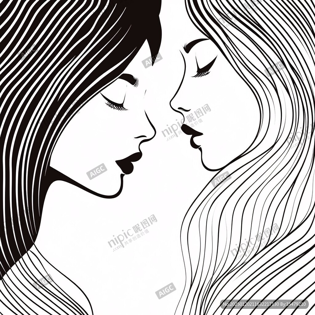 黑白人物插畫