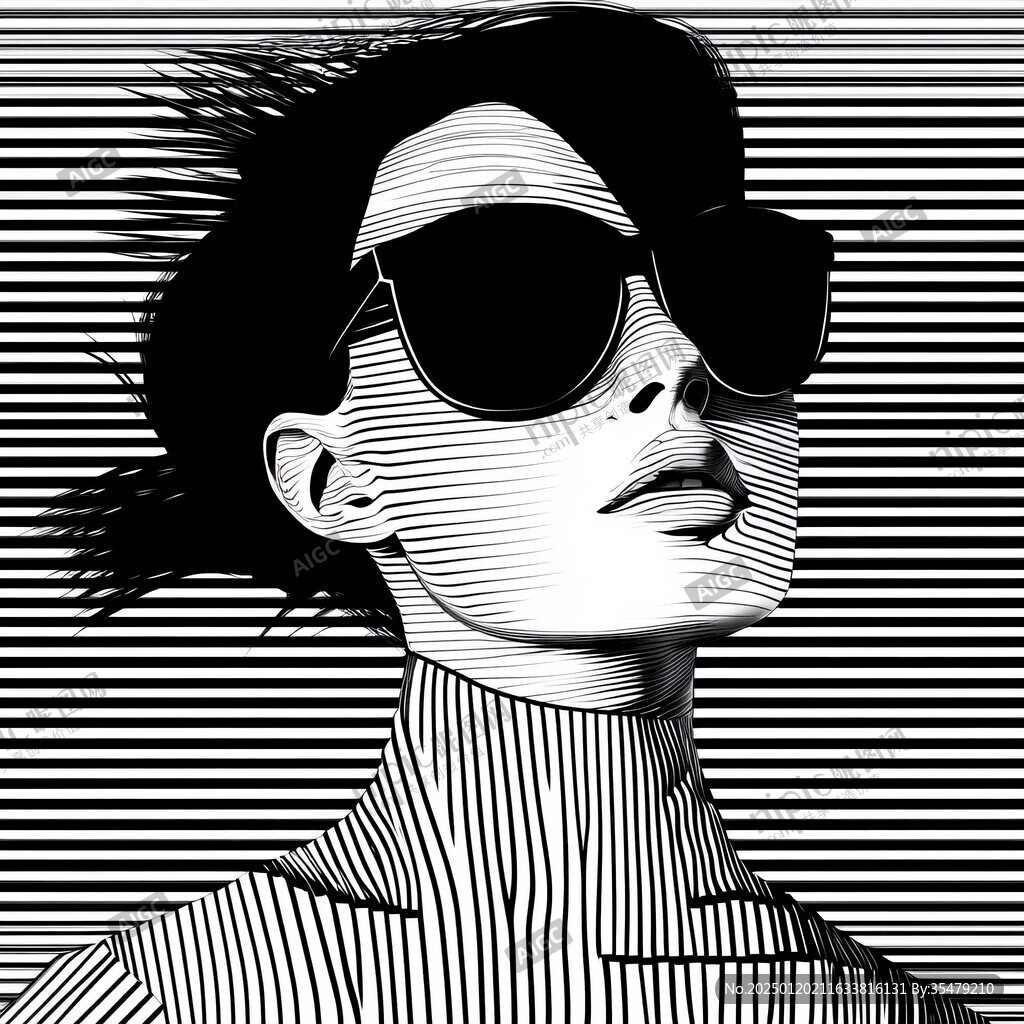墨鏡人物插畫
