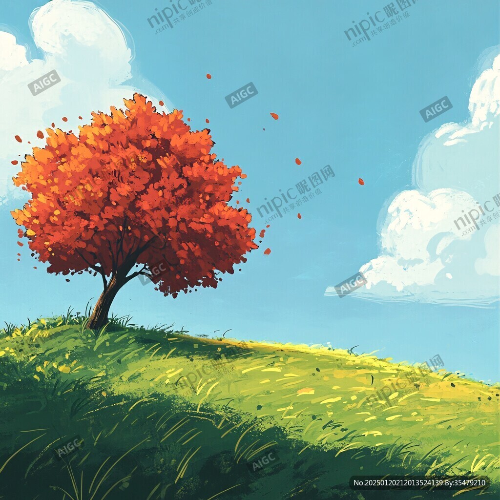 紅葉樹插畫