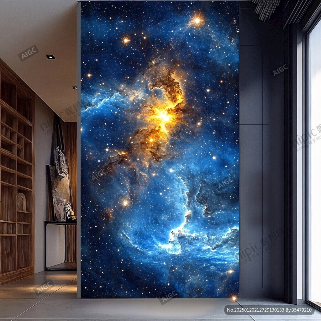 3d宇宙壁畫