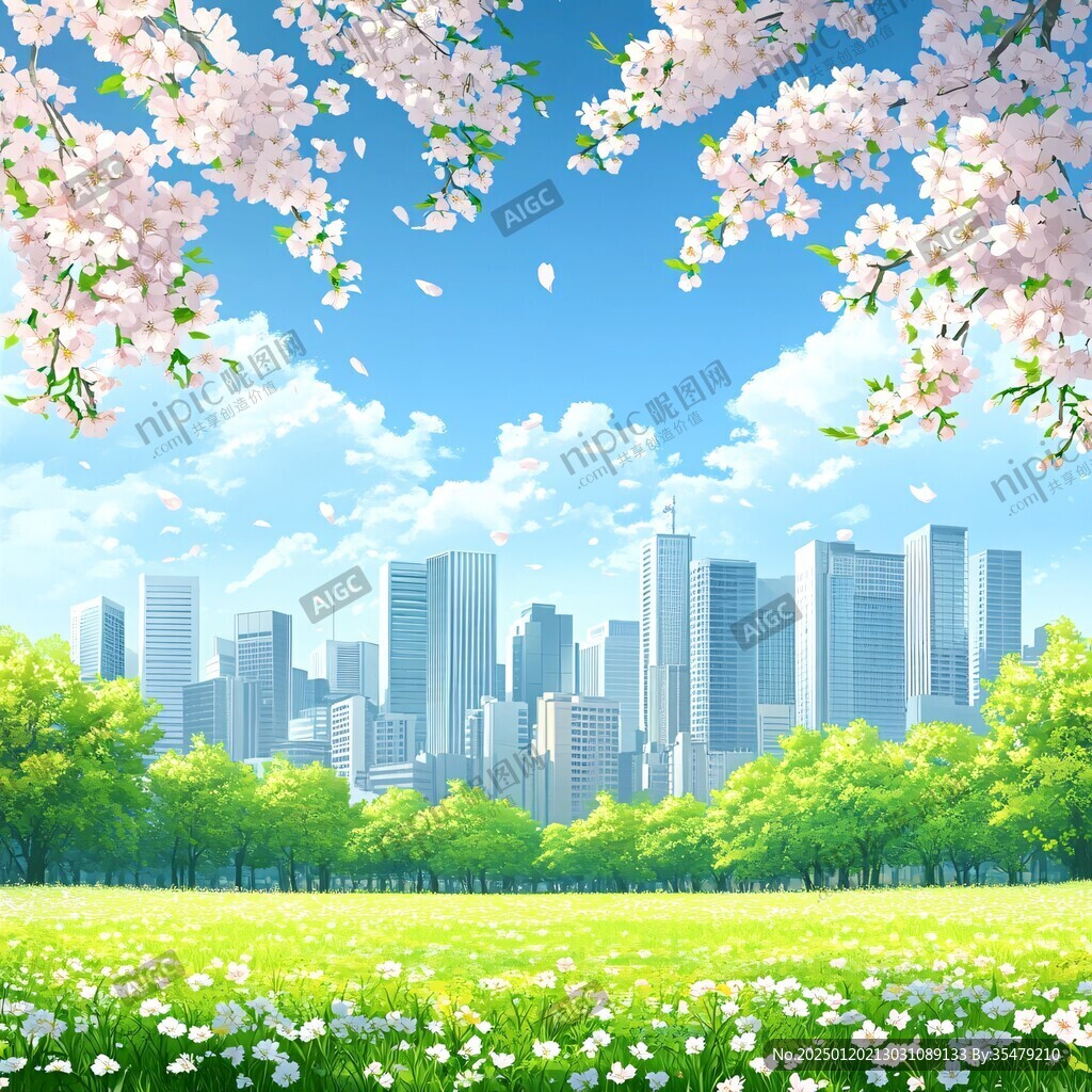 都市春景