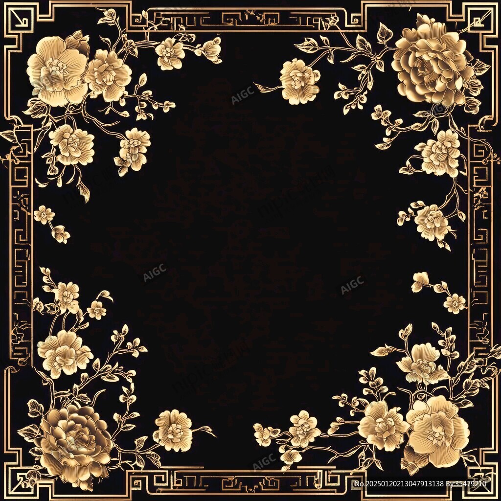 中式古代花邊背景