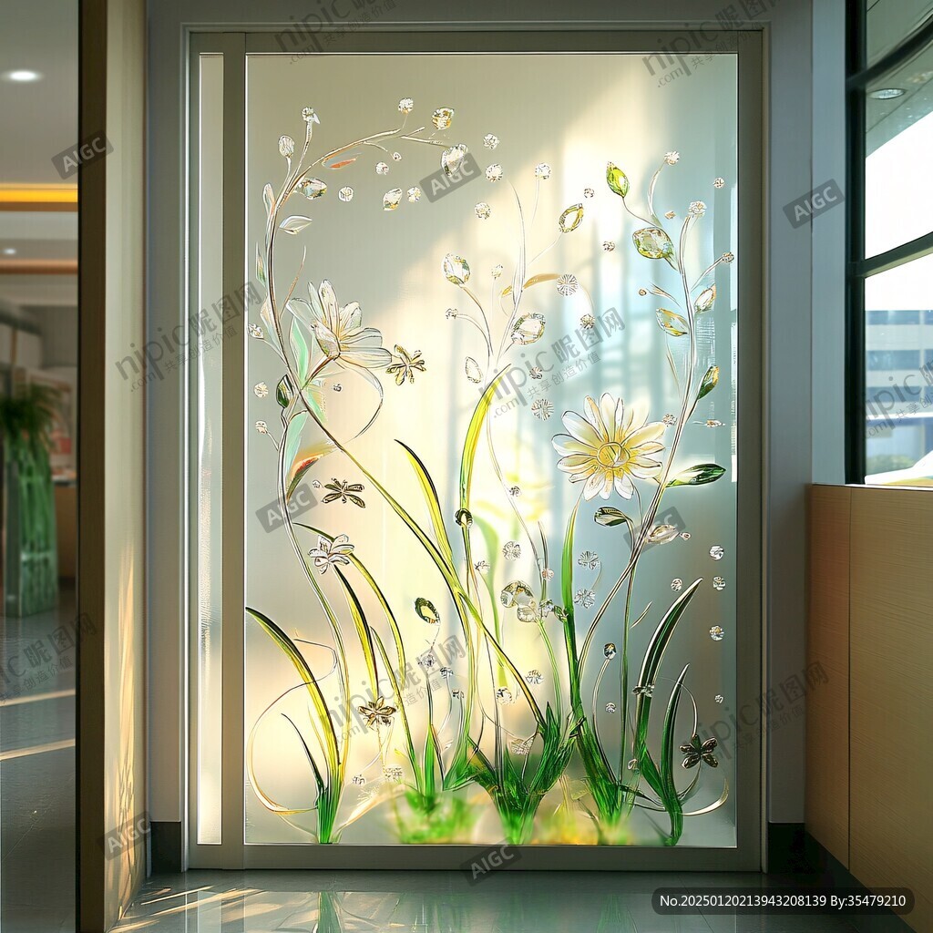 藝術(shù)玻璃手繪花卉